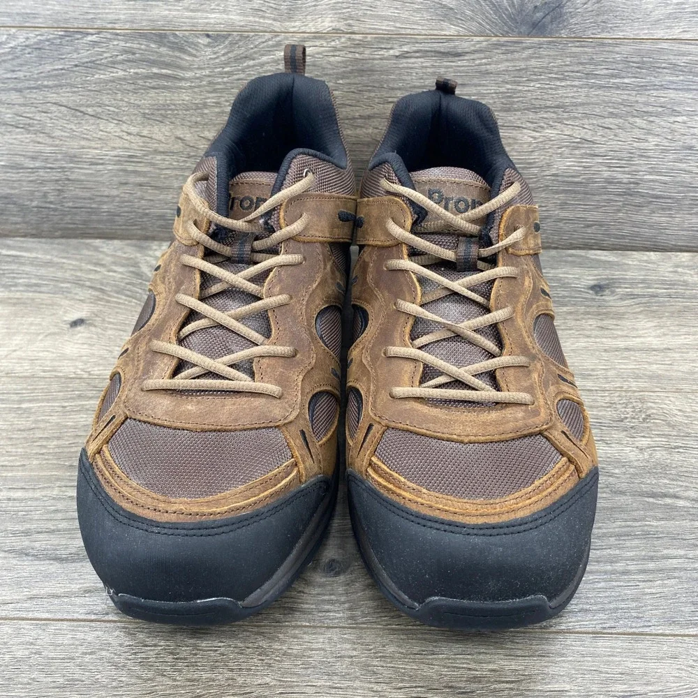 Propet Cliff Walker Hiking Shoes Mens 15 XW 3E Brown Leather Low Top M5503